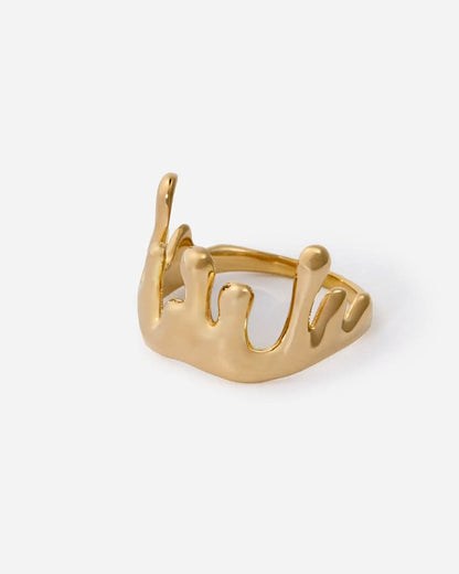 Abstract Gold Statement Ring - Modern Rings