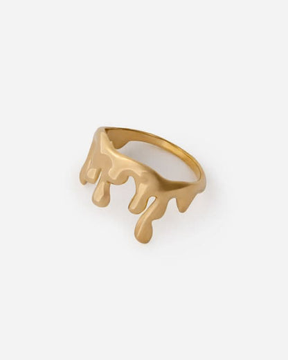 Abstract Gold Statement Ring - Modern Rings
