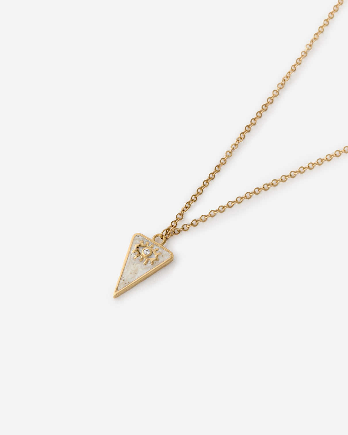 Evil Eye Symbol Triangle Pendant Necklace