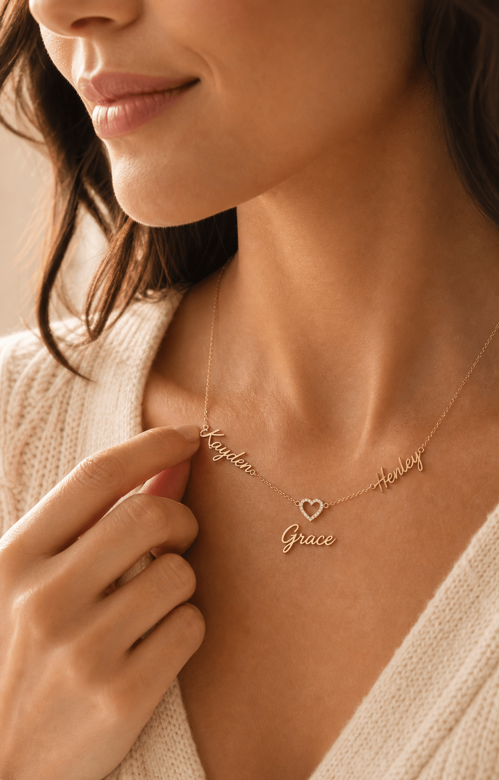 Personalized multiple name necklace lifestyle image by Jewelry Handcrafts 2