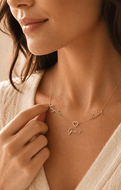 Personalized multiple name necklace lifestyle image by Jewelry Handcrafts 2