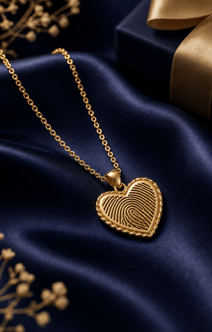 Personalized fingerprint heart necklace lifestyle image by Jewelry Handcrafts 4