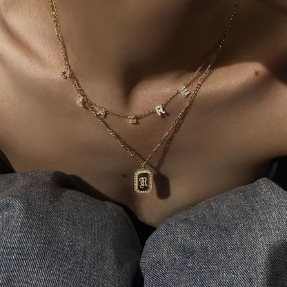 JWH Initial Tag Charm Necklace personalized jewelry