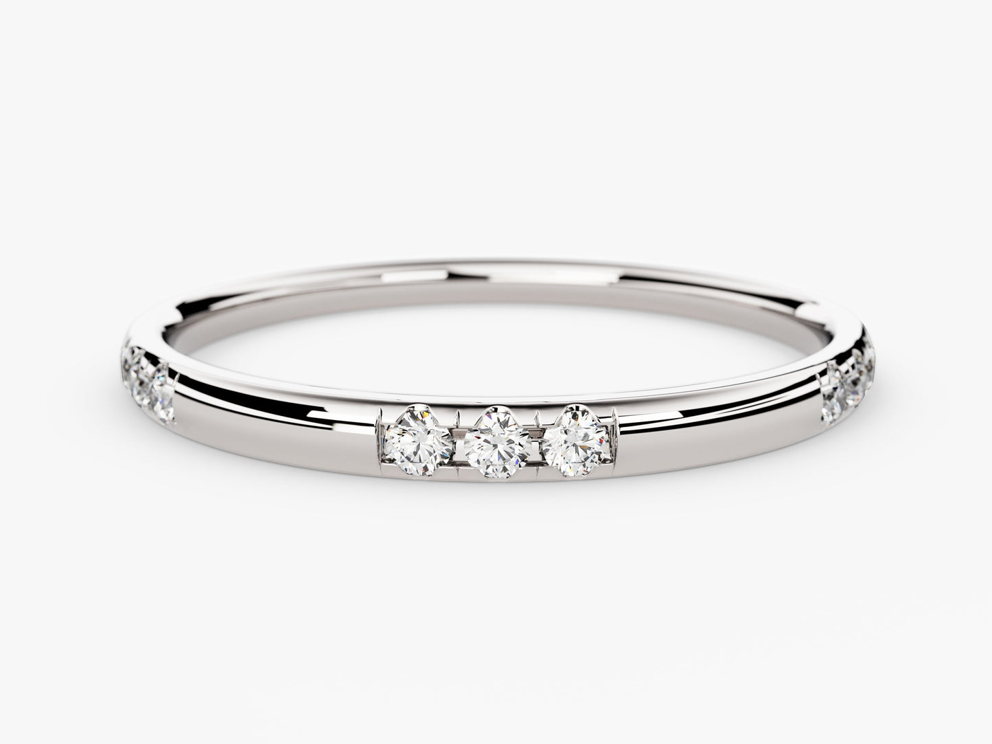 Dainty Nine-Stone Wedding Band