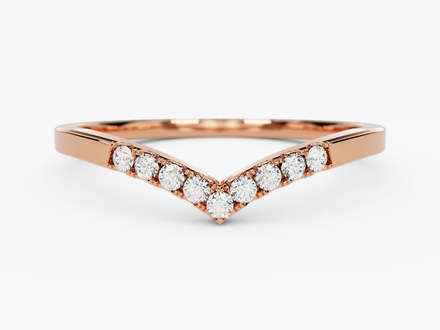 Nine-Stone Curved Wedding Band