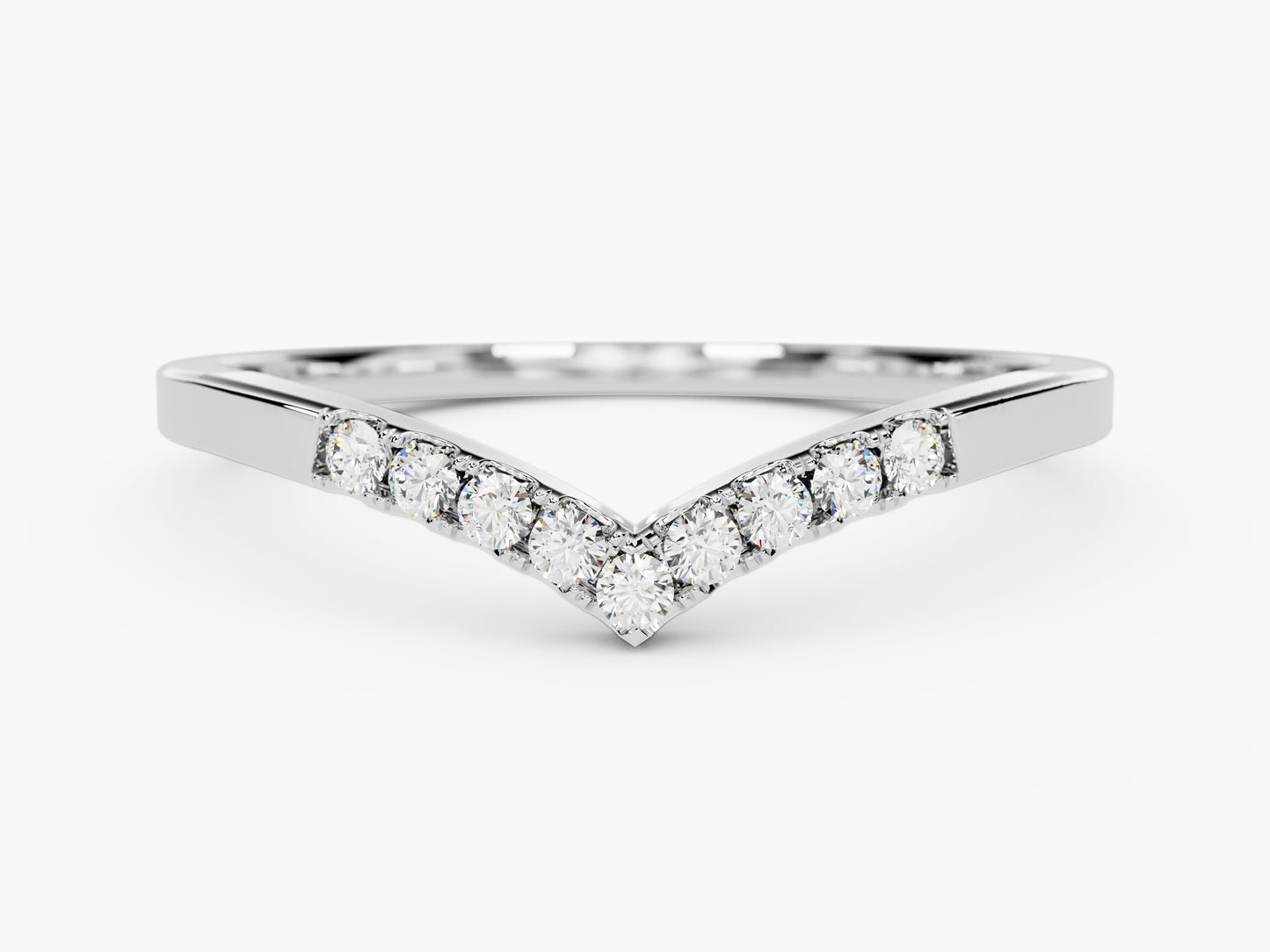 Nine-Stone Curved Wedding Band
