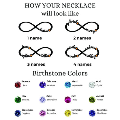 JWH font preview guide for Infinity Name Bracelet With Birthstone