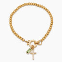 Beaded Birthstone Cross Charm Bracelet - Jewelry Handcrafts