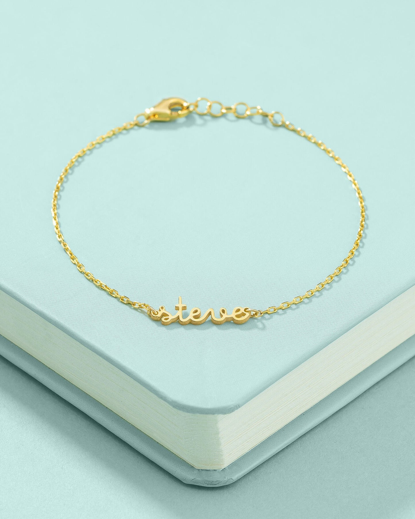 JWH Personalized Name Bracelet, Custom Gold Name Jewelry - 925k Sterling Silver