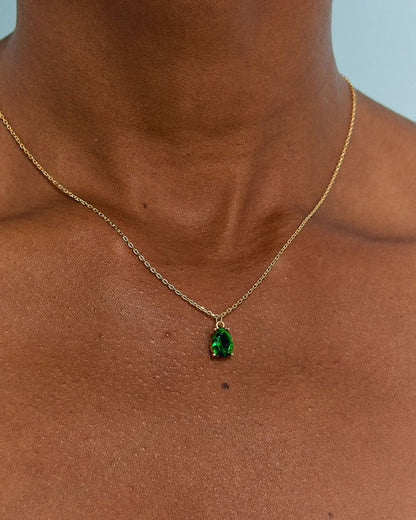 Dainty Silver Birthstone Necklace for Mom - Birthstone Jewelry