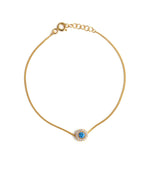 Round Aquamarine Birthstone Bracelet - Aquamarine Jewelry