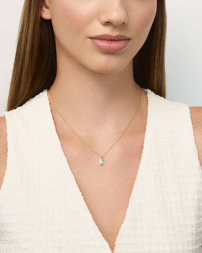 Gold Fish Pendant Necklace - Enamel Jewelry