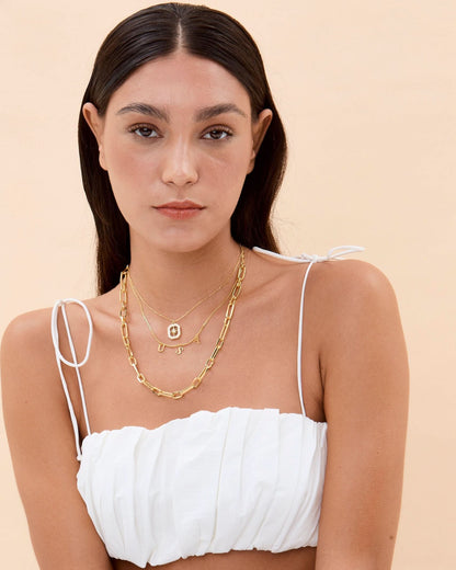 Timeless Layered Necklace Set, North Star Pendant & USA Letter Charms
