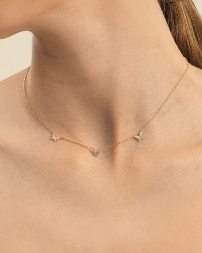 Dainty Butterfly Necklace, Minimalist Charm Jewelry - Minimalist Jewlery