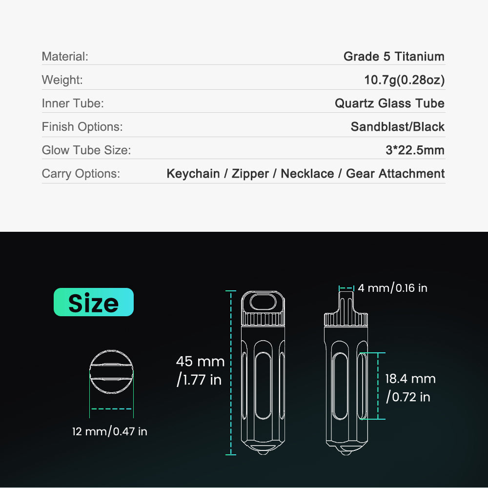 NoxTi Tritium Glow Keychain