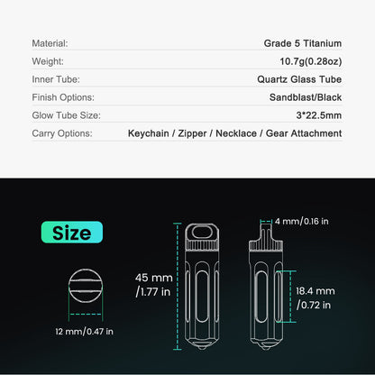 NoxTi Tritium Glow Keychain