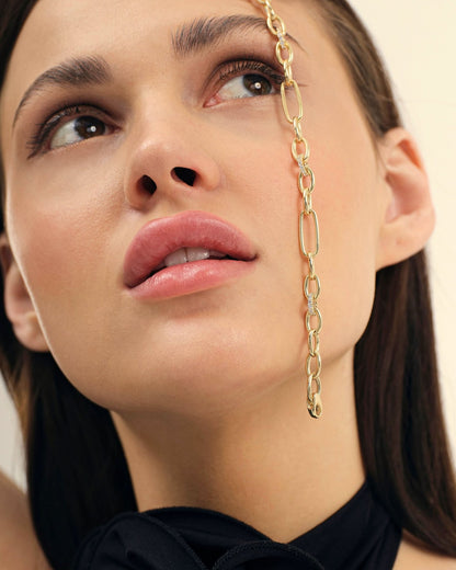 Paperclip Chain Bracelet with Pavé Accents - Dainty Jewelry