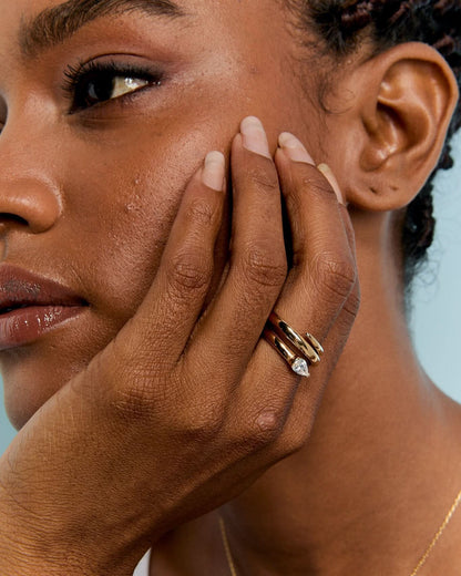 Sculptural Spiral Ring with Solitaire Stone