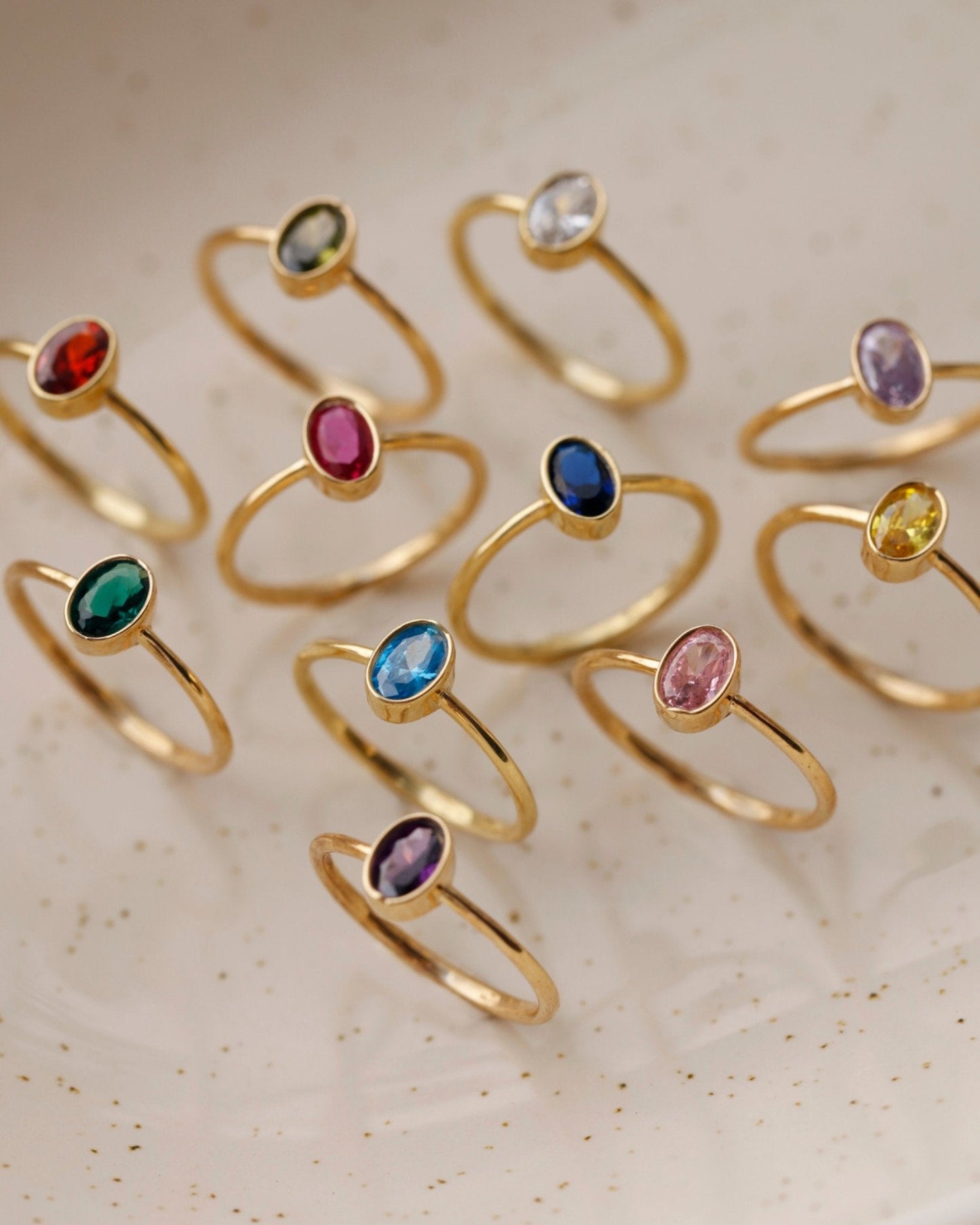 Personalized Dainty Birthstone Ring, Everyday Ring - Birthstone Jewelry