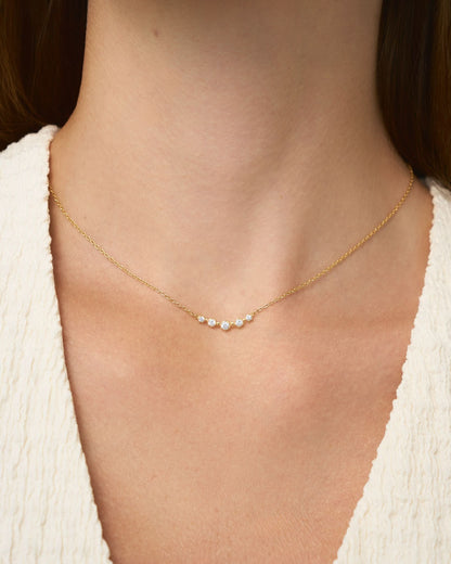 Tiny Bazel Set Necklace Minimalist Everyday - Minimalist Jewelry