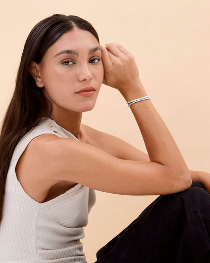 Round & Baguette CZ Tennis Bracelet Set - Tennis Jewelry