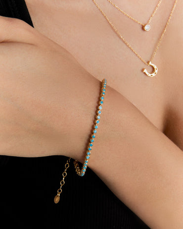 Gold Evil Eye Bracelet – Dainty Blue Eye Charm Jewelry for Protection & Style