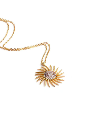 Dainty Sun Necklace Minimalist Celestial Pendant