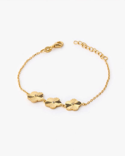 Cubic Zirconia Dainty Flower Bracelet - Flower Jewelry