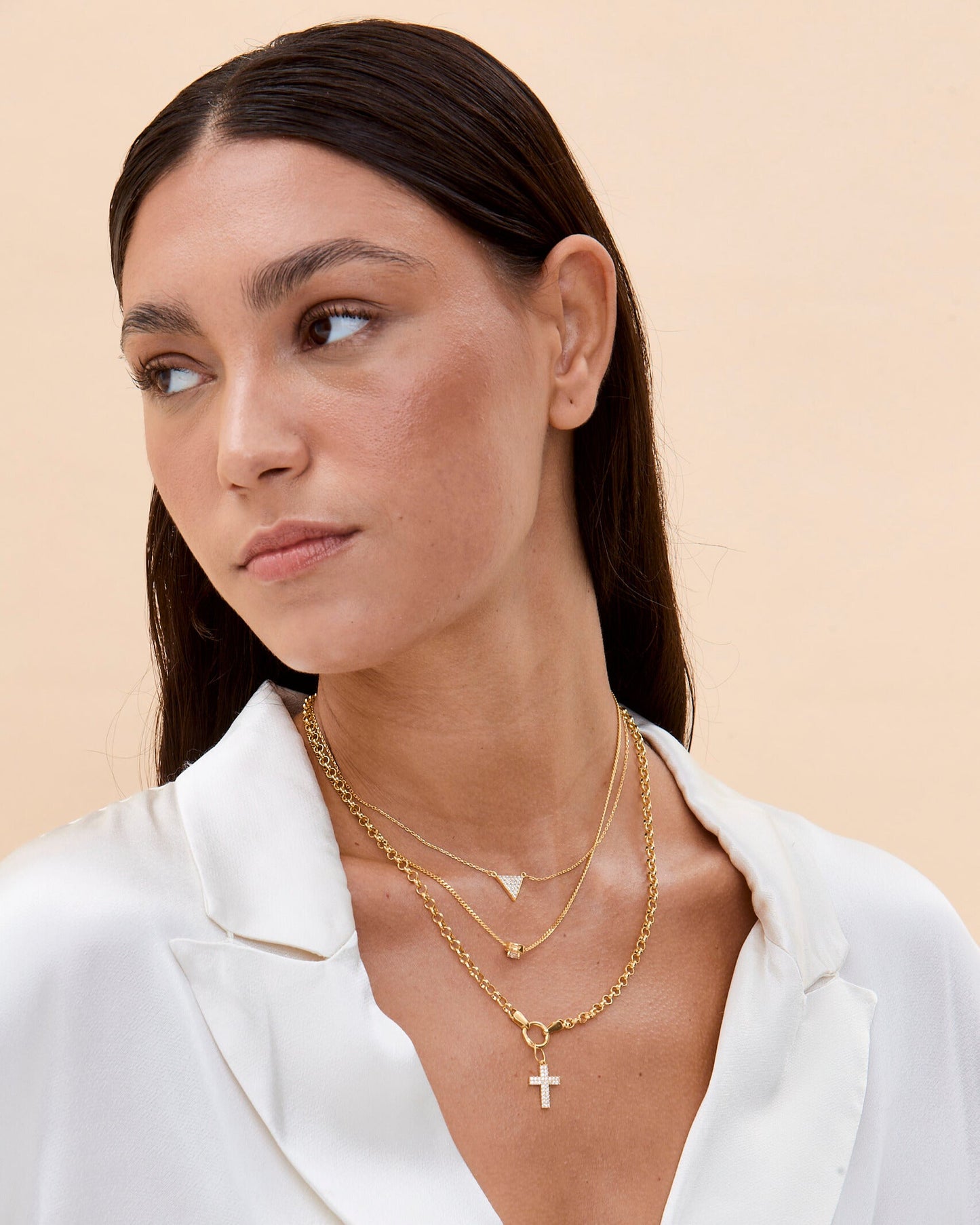 Delicate Triangle Pendant Necklace - Dainty Necklace