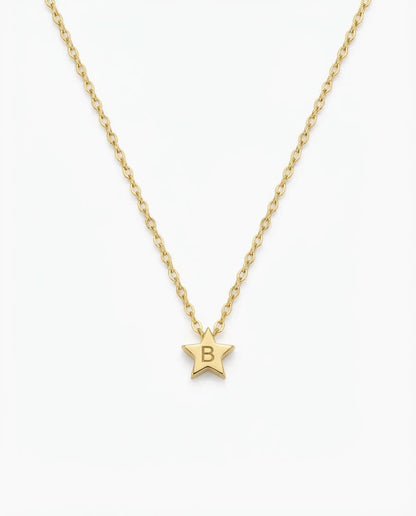 Personalized Gold Star Initial Necklace - Dainty Custom Jewelry