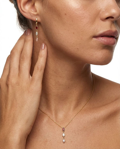 Gold Birthstone Dangle Gold Earring