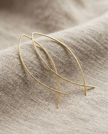 Elegant Gold Criss-Cross Arc Earrings