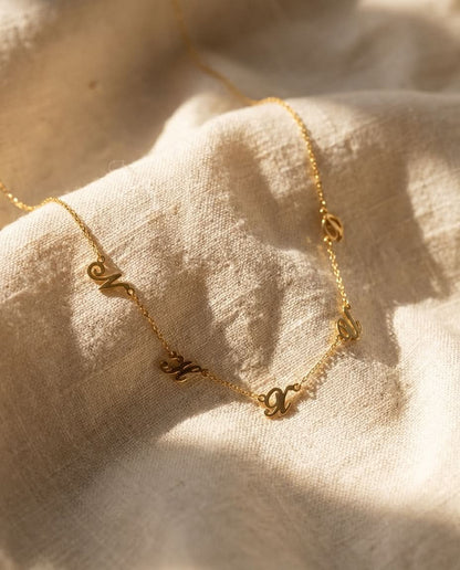 Personalized Spaced Letter Necklace - Custom Gold Initial Jewelry