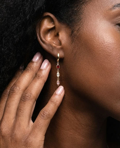 Gold Birthstone Dangle Gold Earring