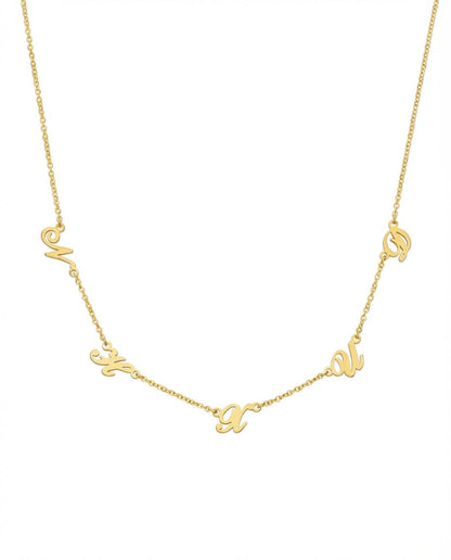 Personalized Spaced Letter Necklace - Custom Gold Initial Jewelry