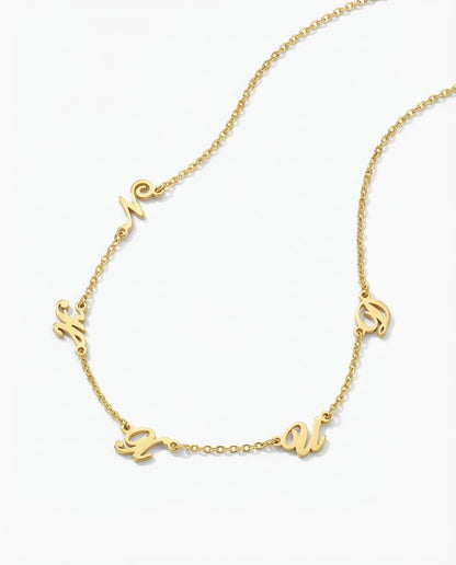 Personalized Spaced Letter Necklace - Custom Gold Initial Jewelry