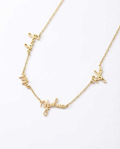 Personalized Gold Multiple Name Necklace for Her