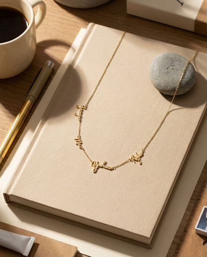 Personalized Gold Multiple Name Necklace for Her