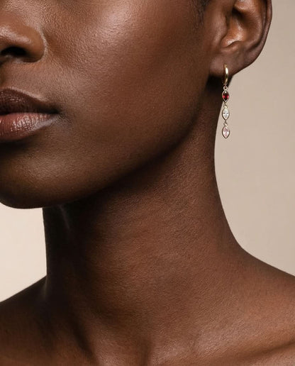 Gold Birthstone Dangle Gold Earring
