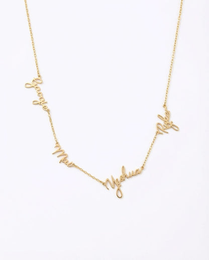 Personalized Gold Multiple Name Necklace for Her