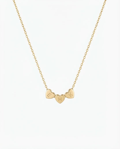 Personalized Initial Heart Necklace - Custom Gold Plated Jewelry