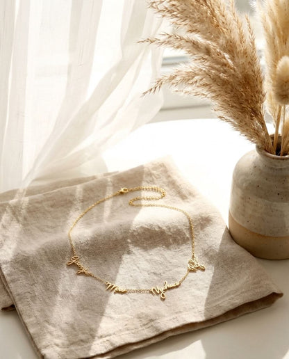 Personalized Gold Multiple Name Necklace for Her