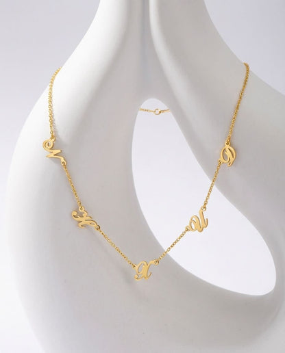 Personalized Spaced Letter Necklace - Custom Gold Initial Jewelry