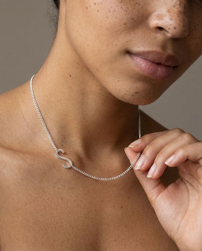 Silver Sideway Initial Chain Belt | Y2K Style Waist Jewelry