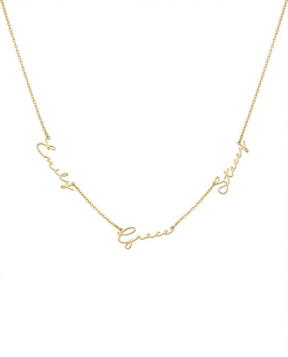 Custom Multiple Name Necklace - Personalized Gold Family Jewelry