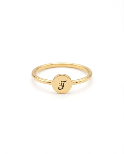 Personalized Gold Initial Signet Ring - Minimalist Elegance