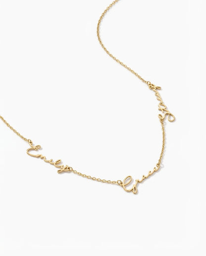 Custom Multiple Name Necklace - Personalized Gold Family Jewelry