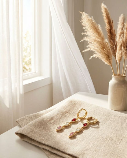 Gold Birthstone Dangle Gold Earring