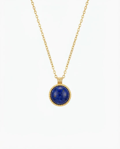 Vintage Lapis Lazuli Gold Pendant Necklace