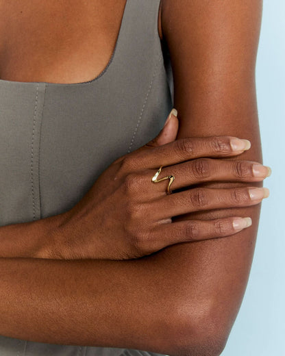 Wavy Sculptural Ring, Organic Minimalist Design